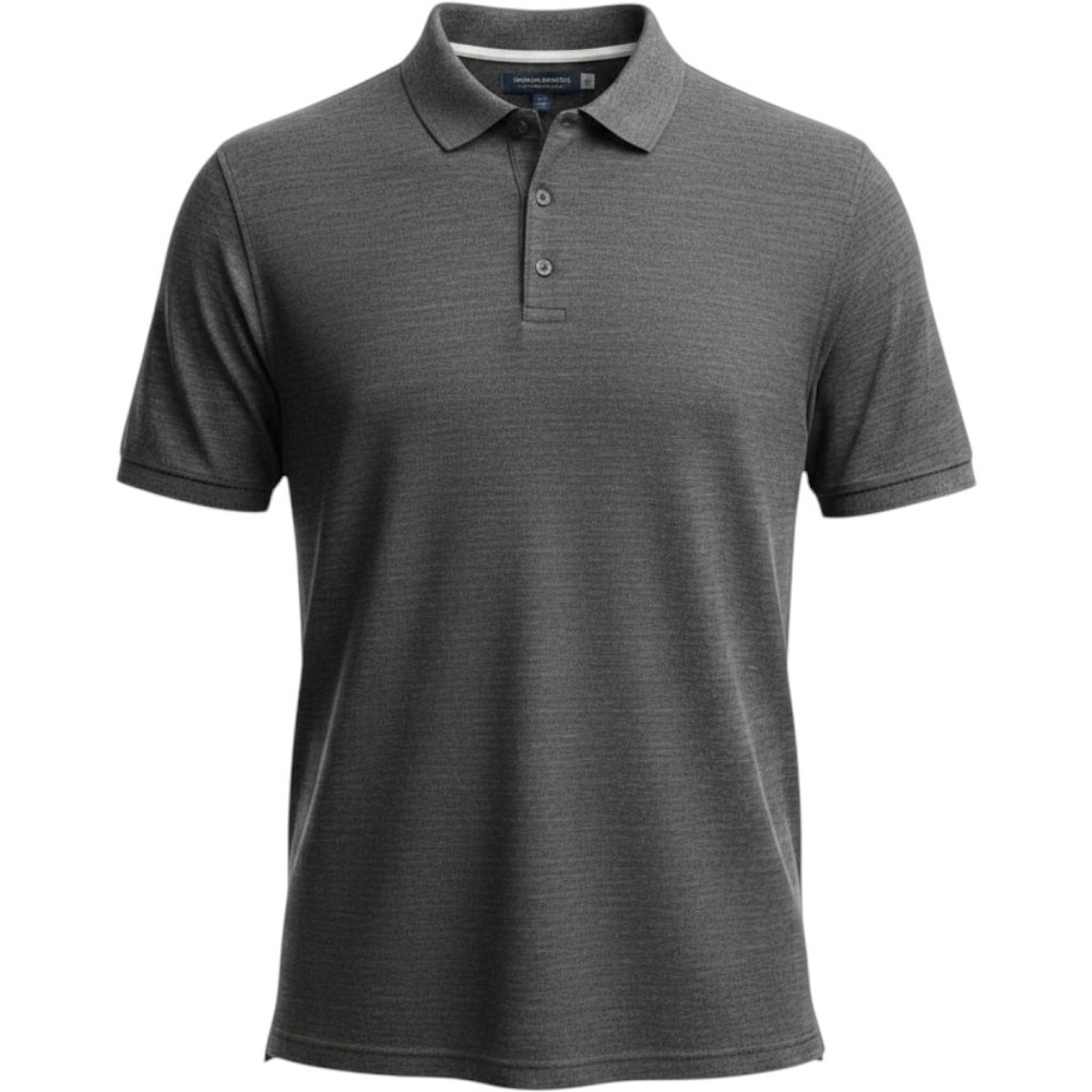 Banana Republic Mens Performance Pique Polo Shirt Gray Short Sleeve Pocket M